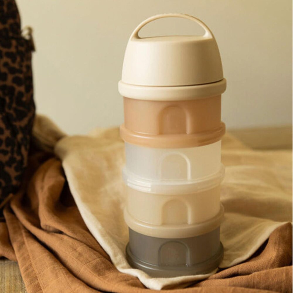 DOSIFICADORA TRASLÚCIDA CON 4 COMPARTIMIENTOS PARA LECHE EN POLVO BEABA