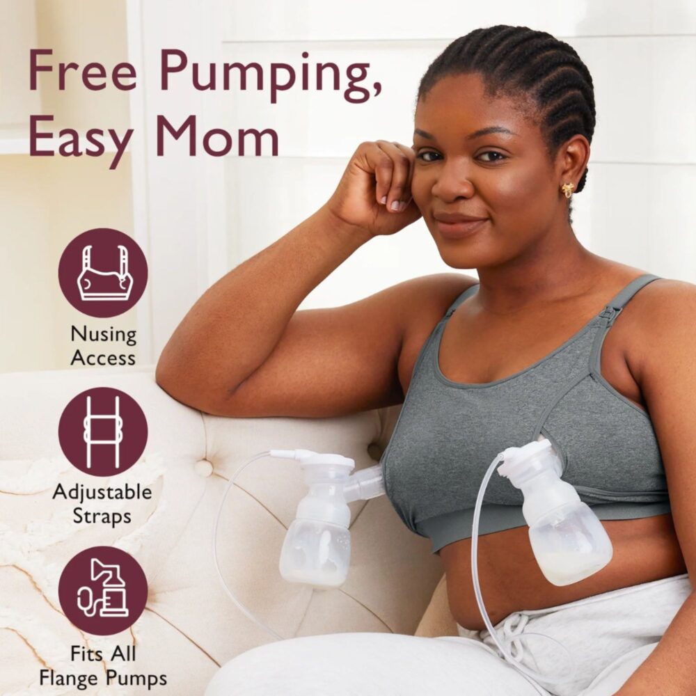 BRASIER SUJETADOR DE LACTANCIA Y EXTRACCIÓN GRIS TALLA M MOMCOZY