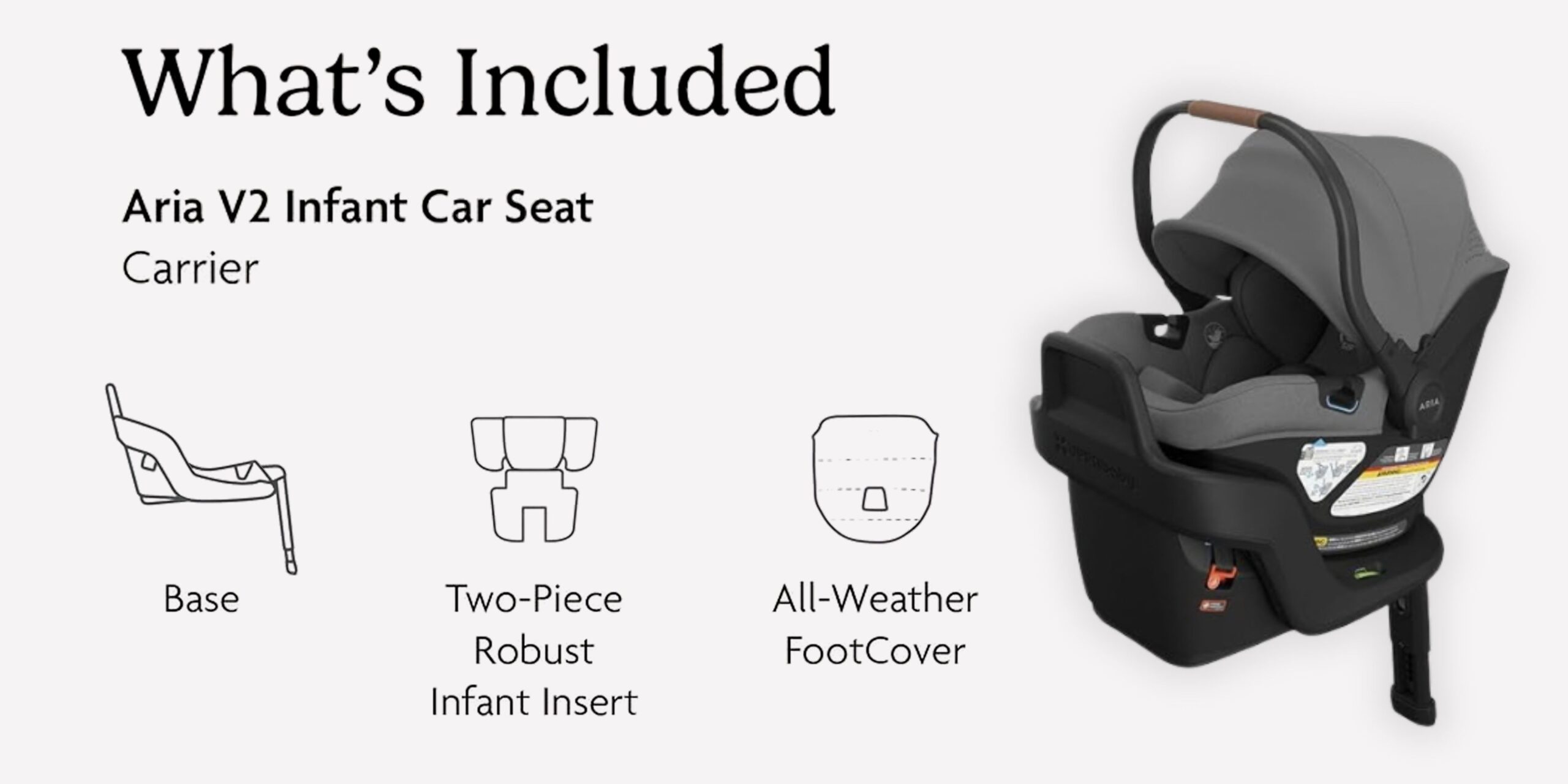 ASIENTO DE AUTO MODELO ARIA V2 PARA VISTA V3 / VISTA V2 / CRUZ V2 / MINU V2 / RIDGE UPPABABY