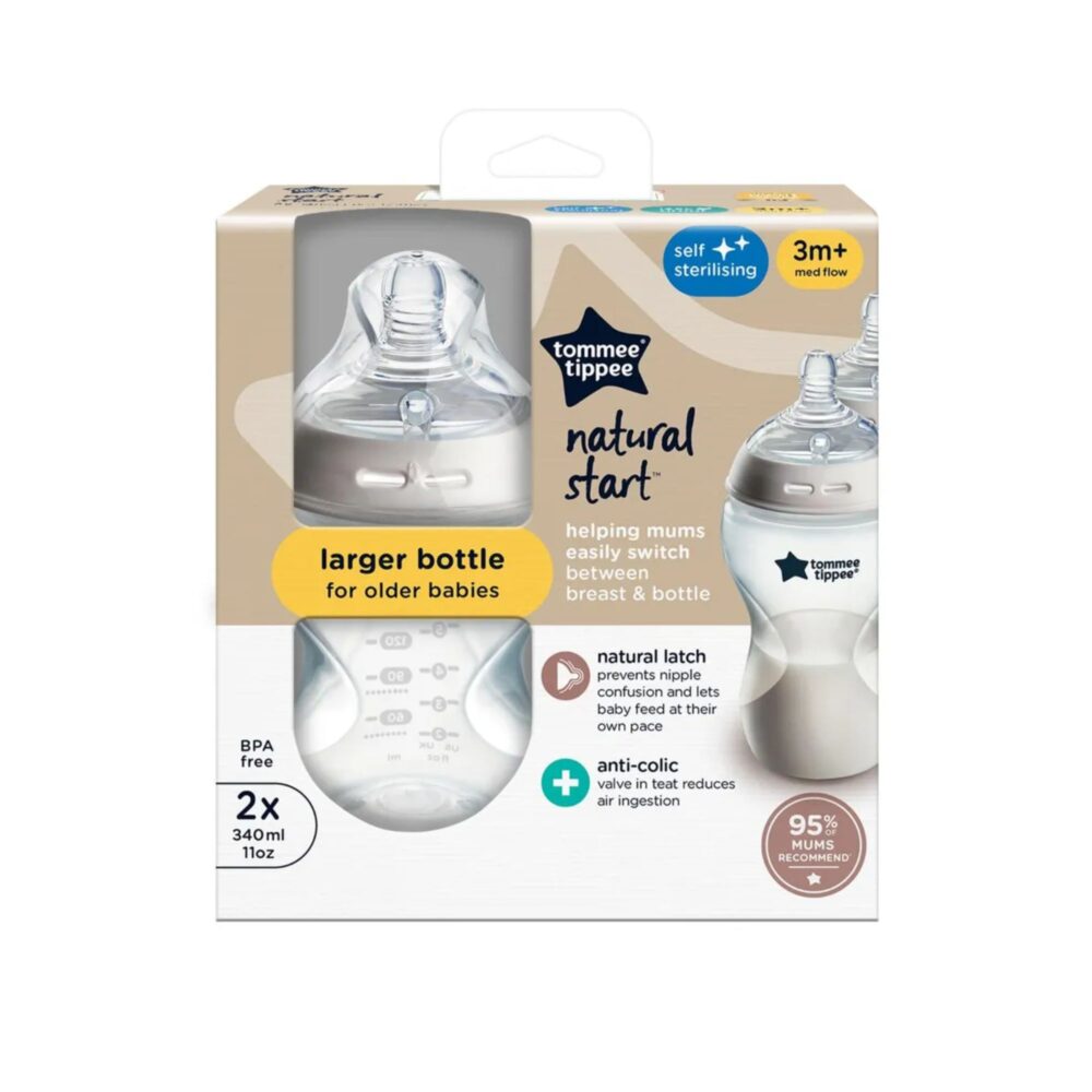 Biberón Natural Start 11oz X2und - TOMMEE TIPPEE