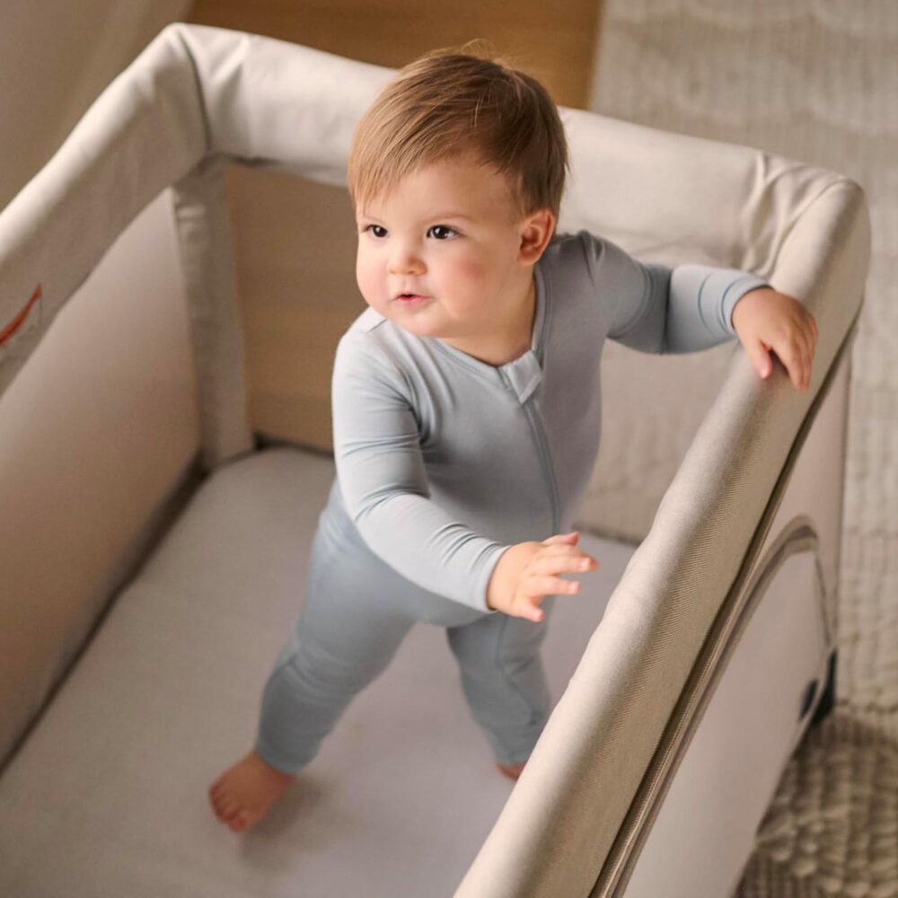 Funda de colchón de algodón orgánico para cuna portátil UPPAbaby Remi