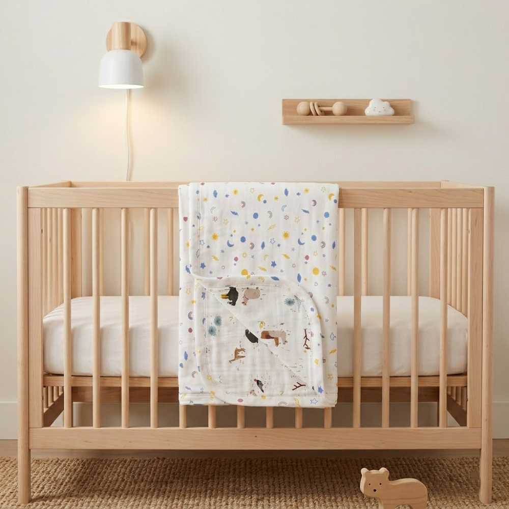 Manta reversible Sky Dreams Ivory 100% algodón Pima de 75 X 75 cm - RED CARIBOU