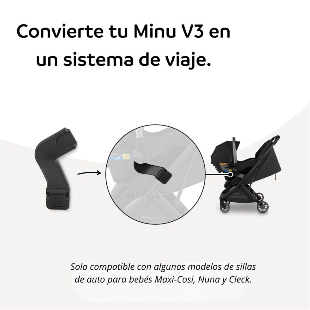 Adaptadores de asiento de auto Minu V3 UPPAbaby (Maxi-Cosy-Nuna -Cybex) – Instalación Segura y Fácil