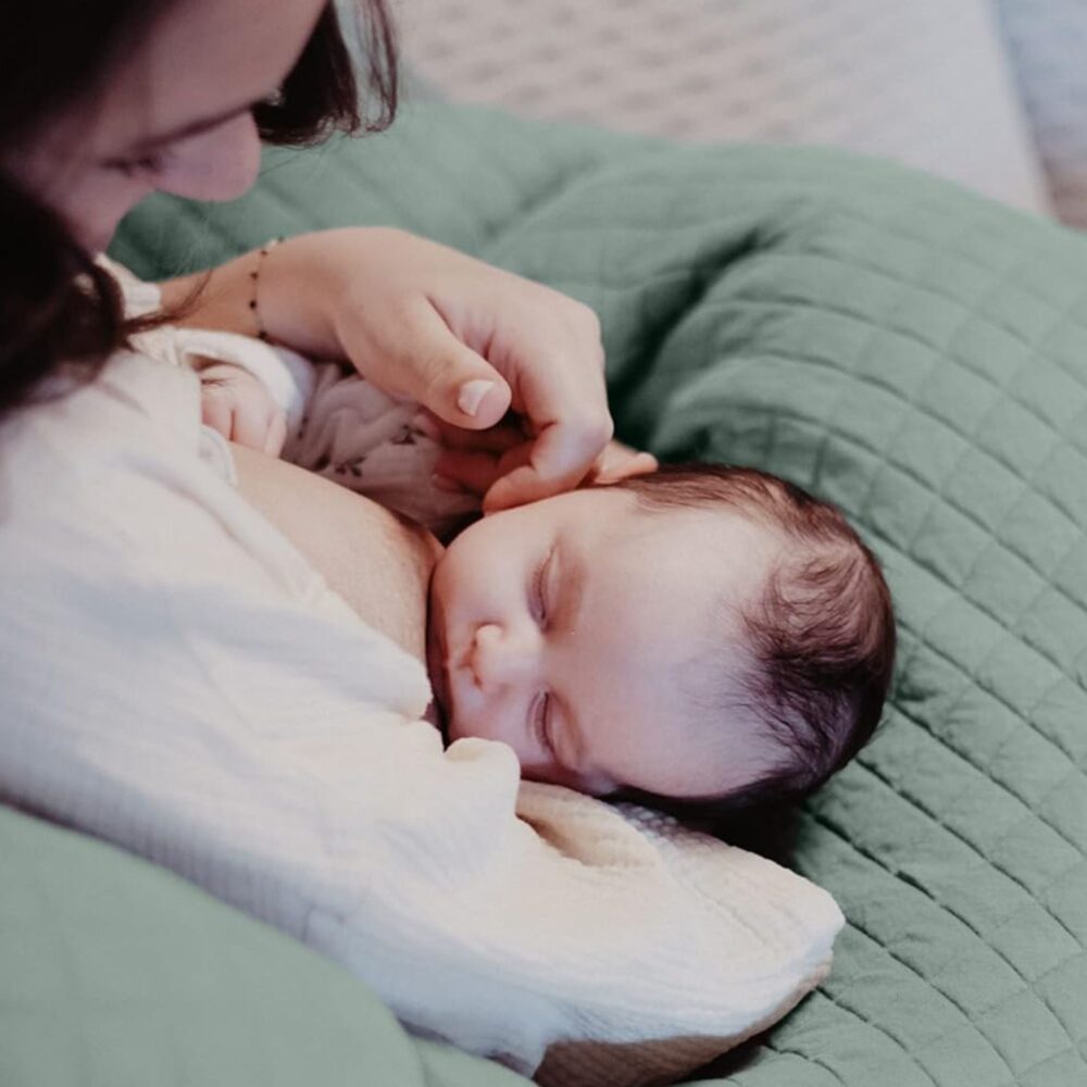 Big Flopsy FDC Sage Green BEABA – Cojín de maternidad y lactancia premium