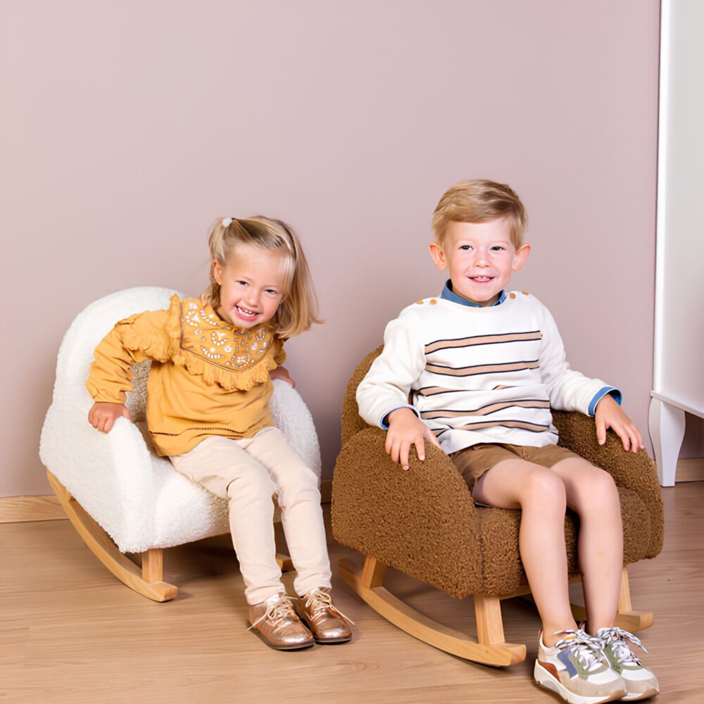 Silla Mecedora infantil Teddy blanco - CHILDHOME