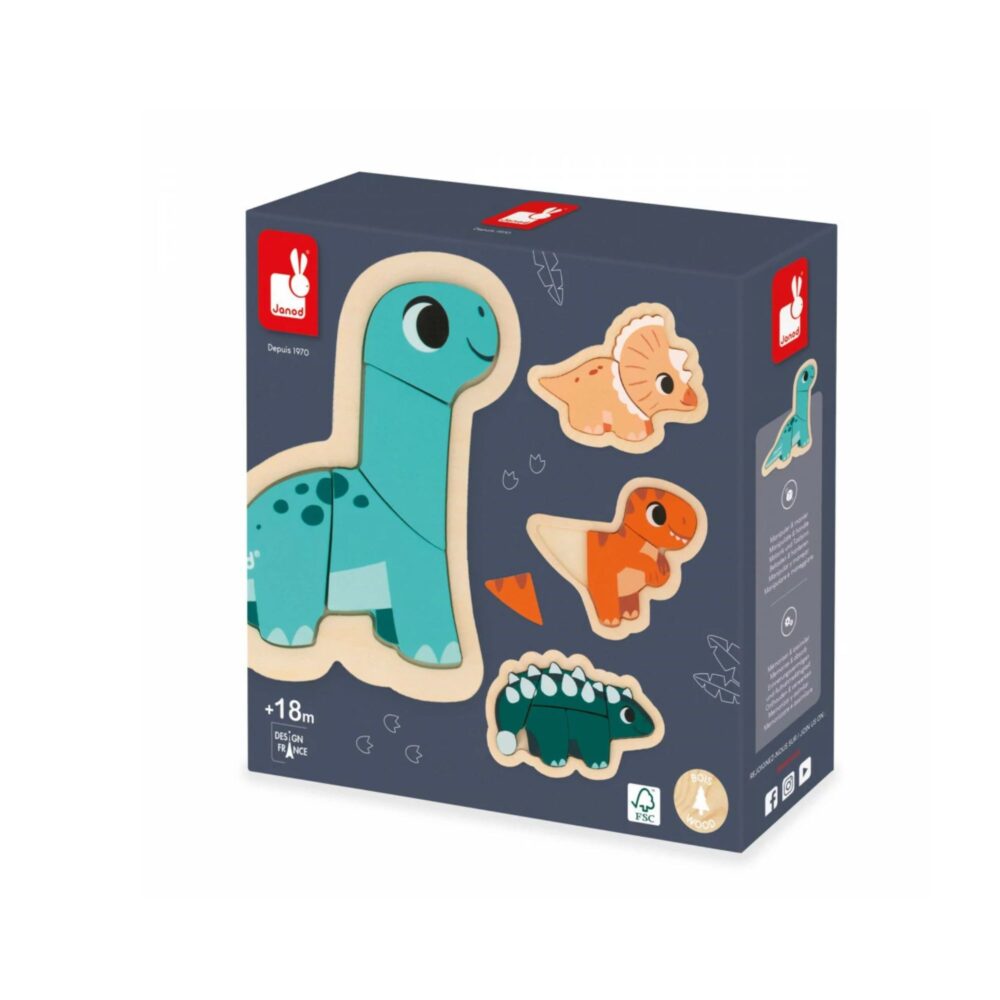 4 Puzles Evolutivos Dino - JANOD