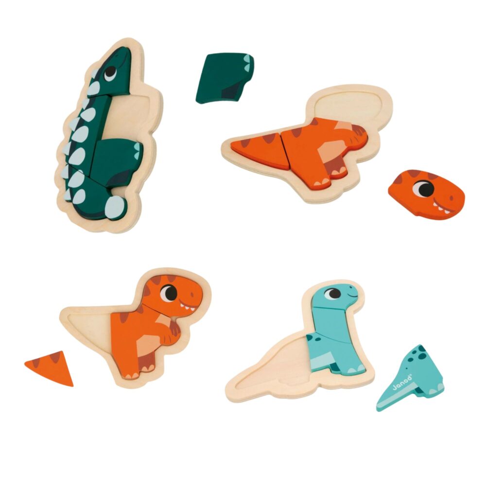 4 Puzles Evolutivos Dino - JANOD