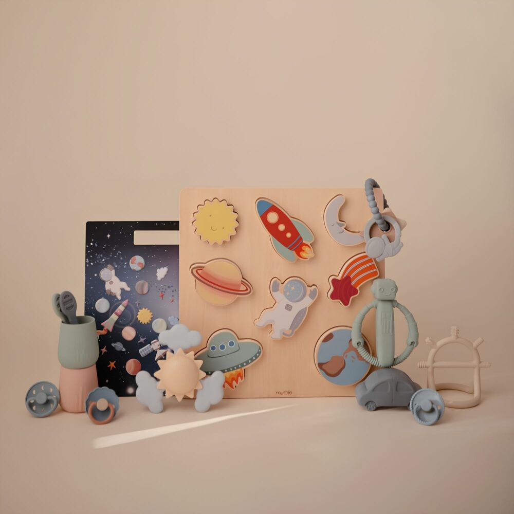Puzzle espacial de madera | para niños de 3 años en adelante - MUSHIE
