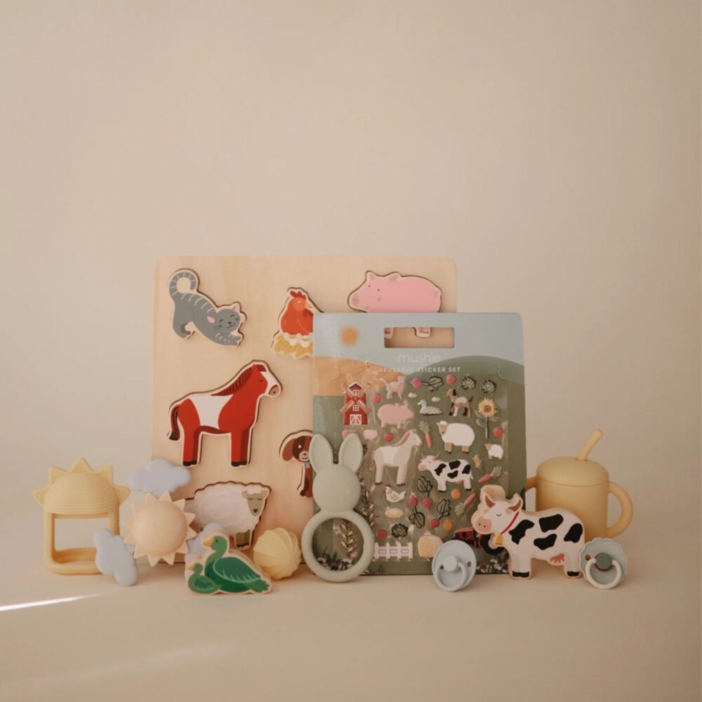 Puzzle granja de madera | para niños de 3 años en adelante - MUSHIE