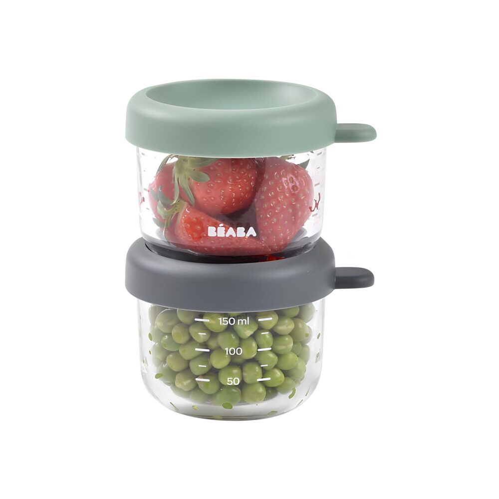 Set de 2 frascos de vidrio para conservar alimentos de 150 ml -BEABA