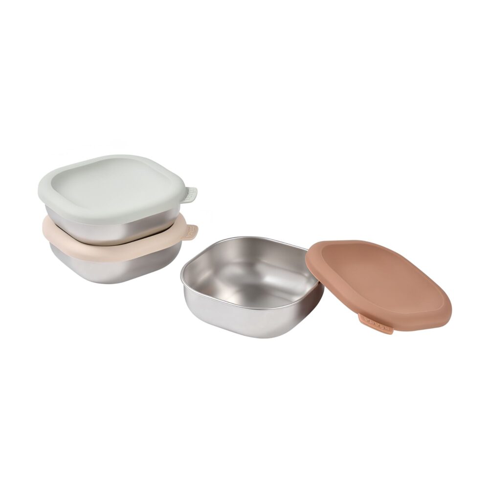 Set de 3 recipientes de comida de acero - BEABA