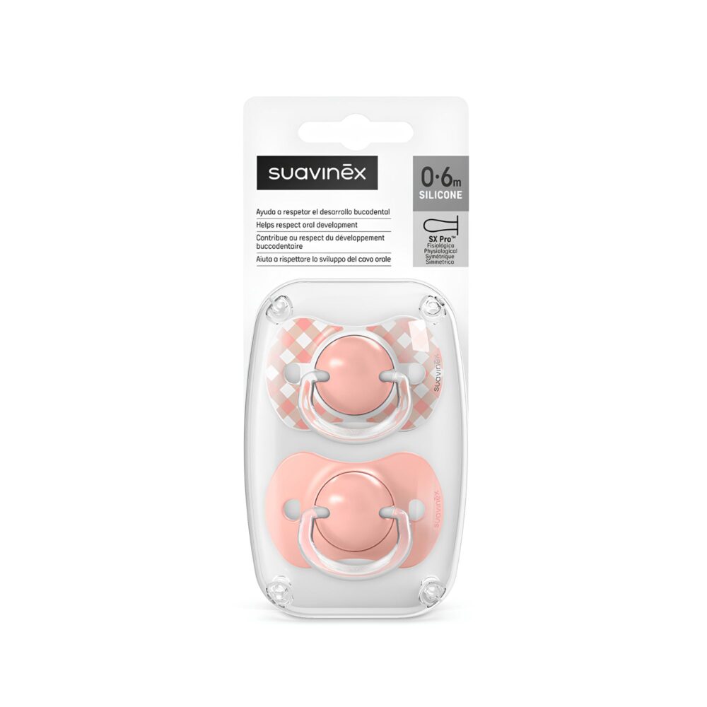 Pack 2 chupones con tetina fisiológica SX Pro de silicona de 0-6 meses Wild & Free - SUAVINEX