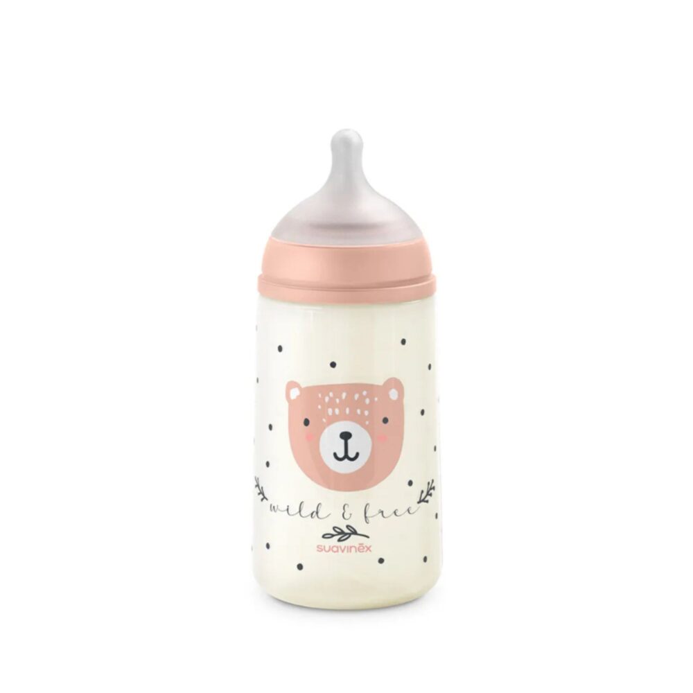 Biberón anticólico Wild & Free Pink flujo Medio 270ml - SUAVINEX