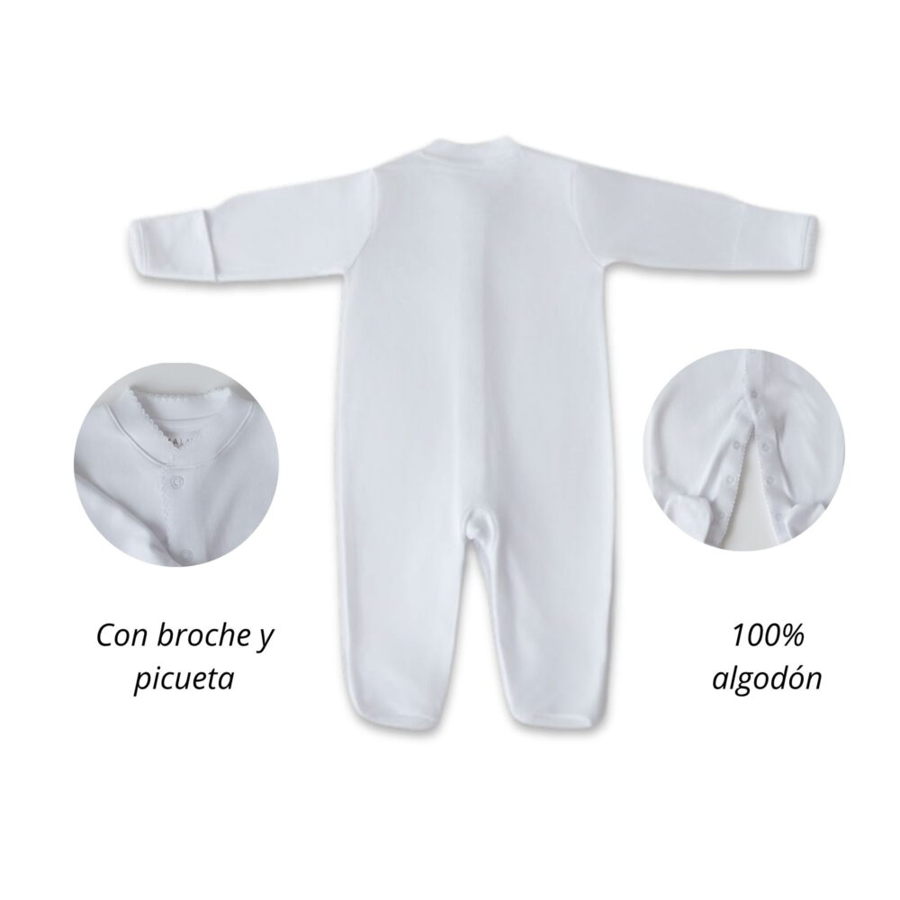 Enterizo Mod. O con broche y picueta 100% algodón Pima peruano - PIMA LIMA