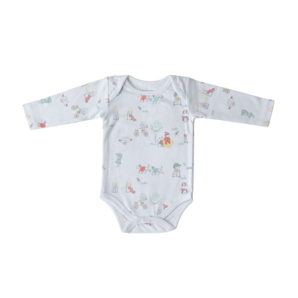 Body manga larga con cuello americano 100% algodón pima peruano Mod. Park white- PIMA LIMA