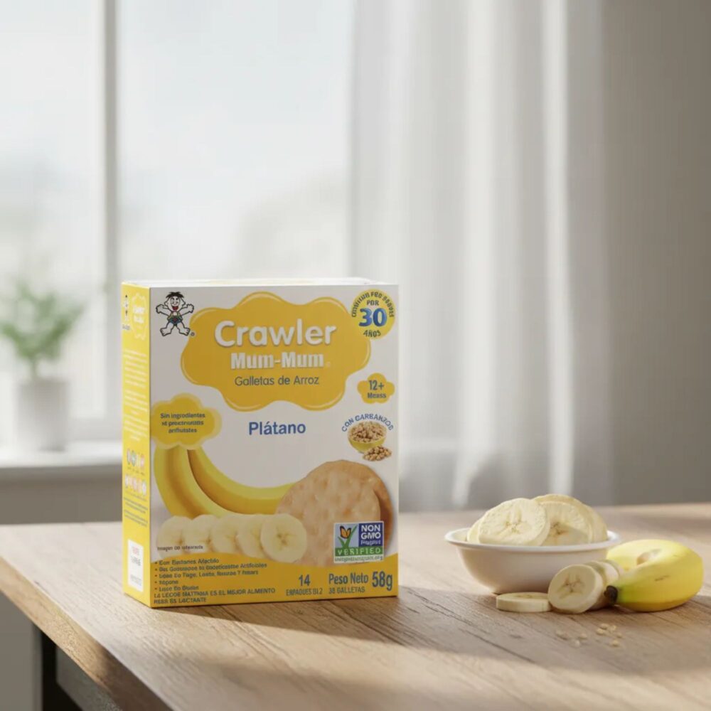 Galleta de arroz "Crawler Mum Mum" de banana 58gr.
