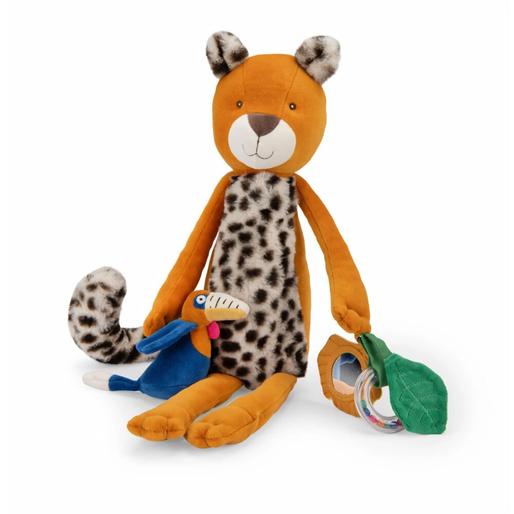 Peluche leopardo de actividades Colección La Foret Mawa - MOULIN ROTY