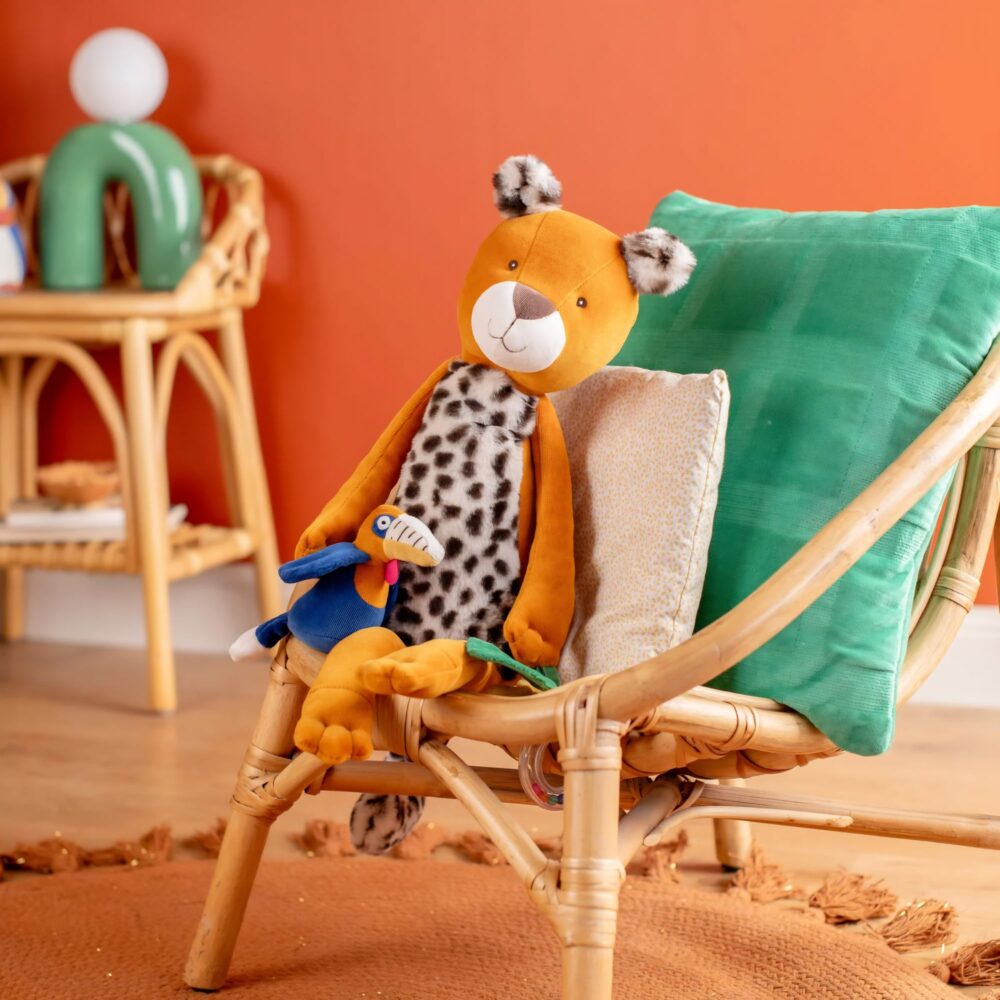 Peluche leopardo de actividades Colección La Foret Mawa - MOULIN ROTY