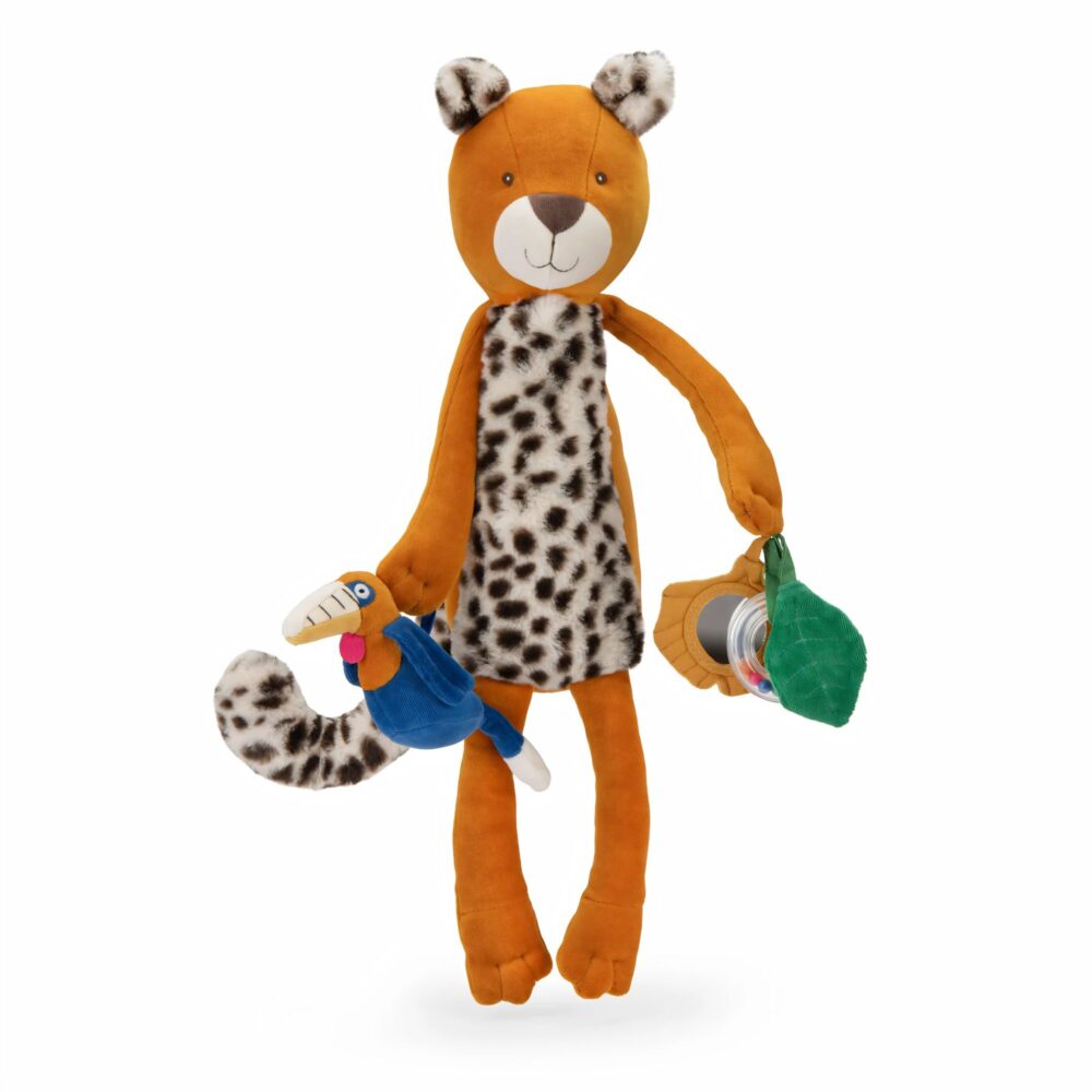 Peluche leopardo de actividades Colección La Foret Mawa - MOULIN ROTY