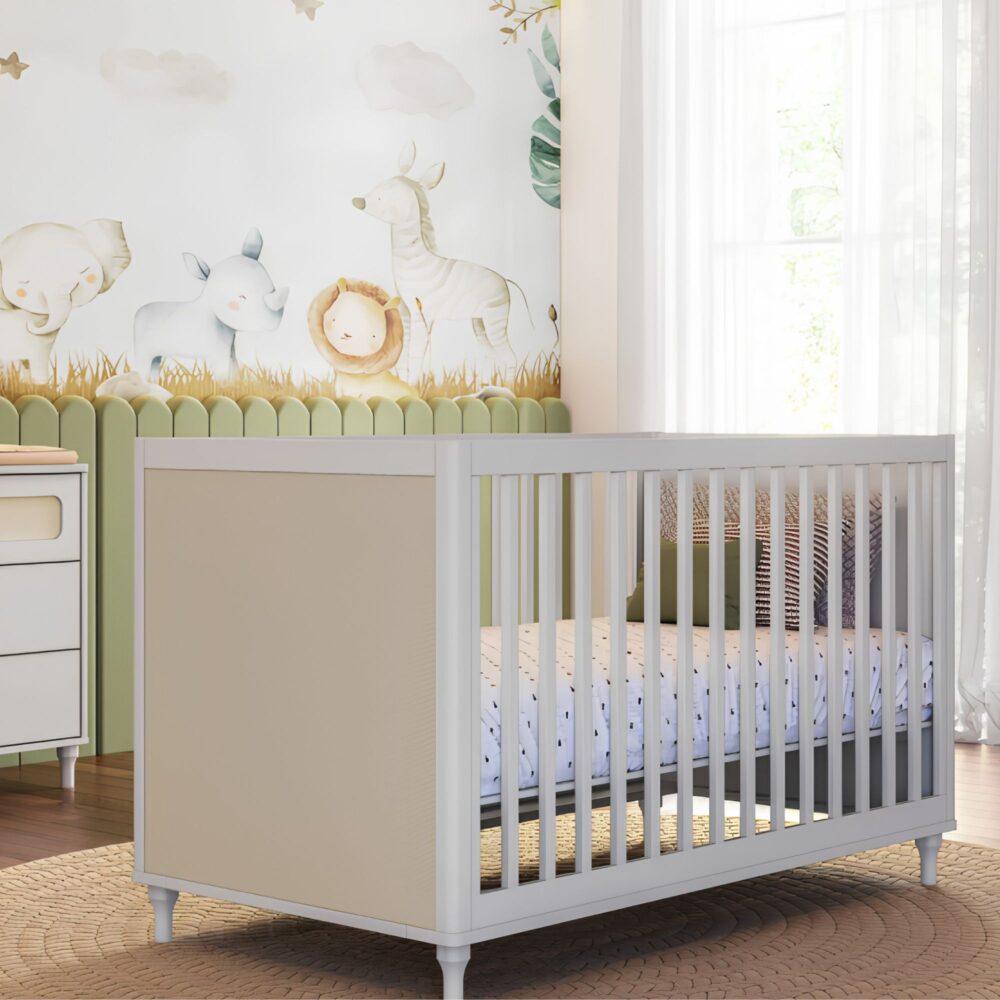 Cuna Fofura 2 en 1 con mimbre de 84.3 x 134.8 x 75.9 cm + colchón - DIVICAR