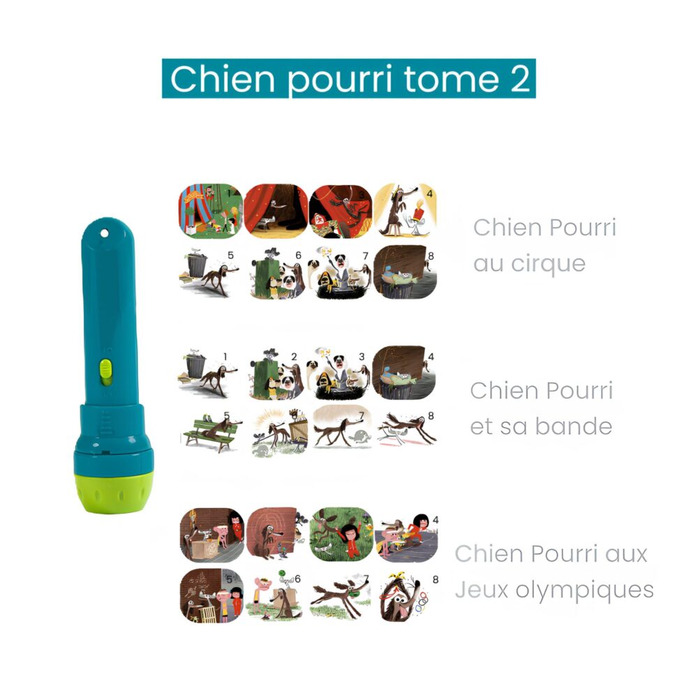Linterna de cuentos"Dumpster Dog" en Francés e Ingles- MOULIN ROTY
