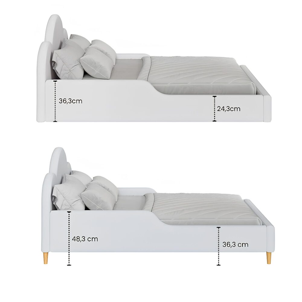 Cama Montessori de algodón de 99 x 162.5 x 203.8 cm + 1 colchón - DIVICAR