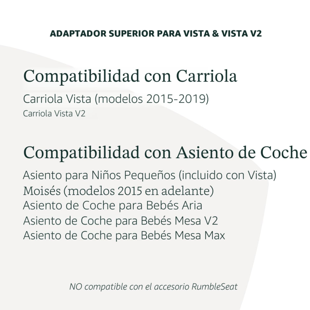 Adaptador Superior UPPAbaby Vista – Instalación Segura y Fácil