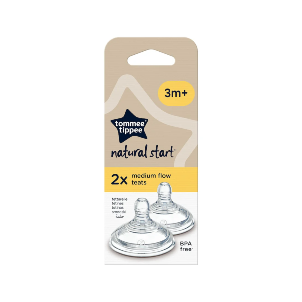 Set de 2 tetinas natural Start Flujo Mediano - Tomme Tippee