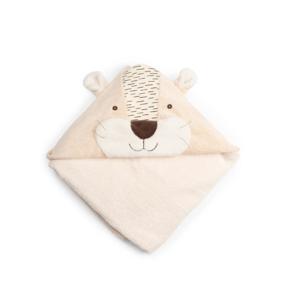 Toalla de baño de algodón Baboo Tiger con capucha de 80 x 80 cm Colección La Foret Mawa - Moulin Roty