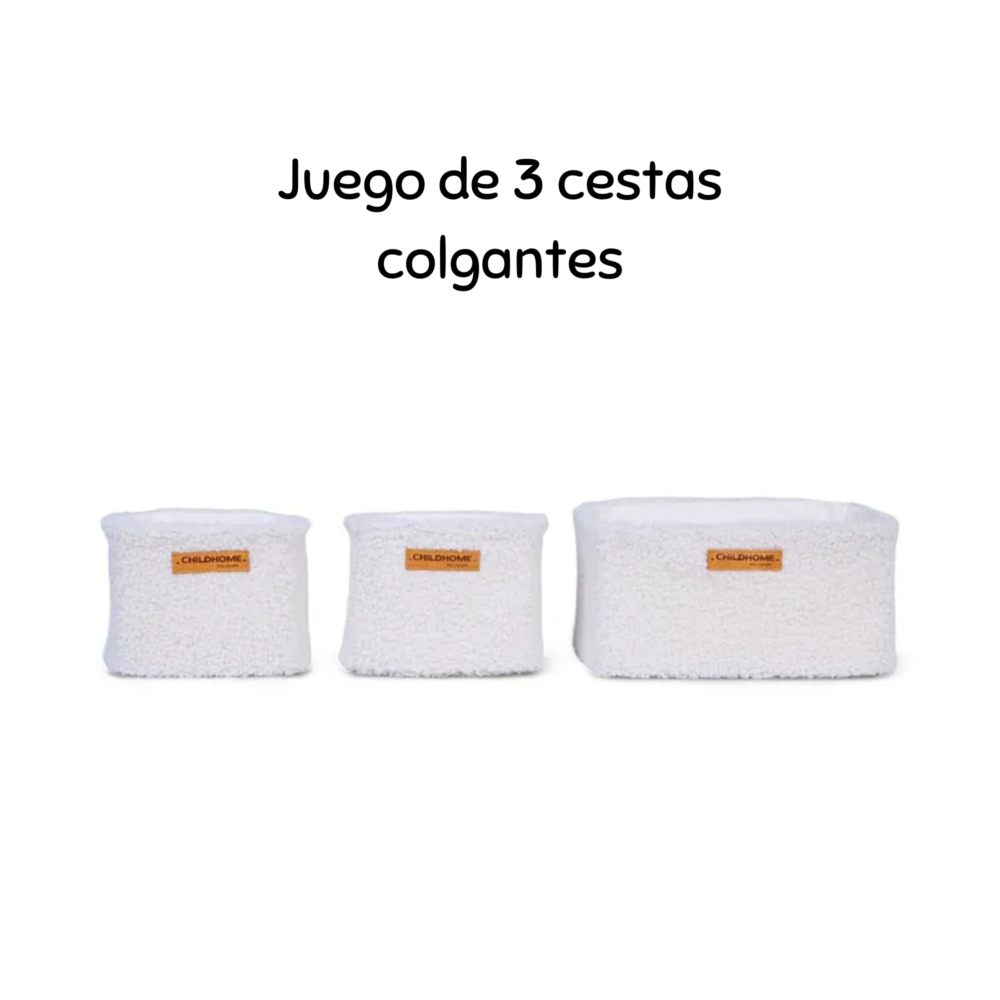 Juego de 3 cestas colgantes de osito crudo - Childhome