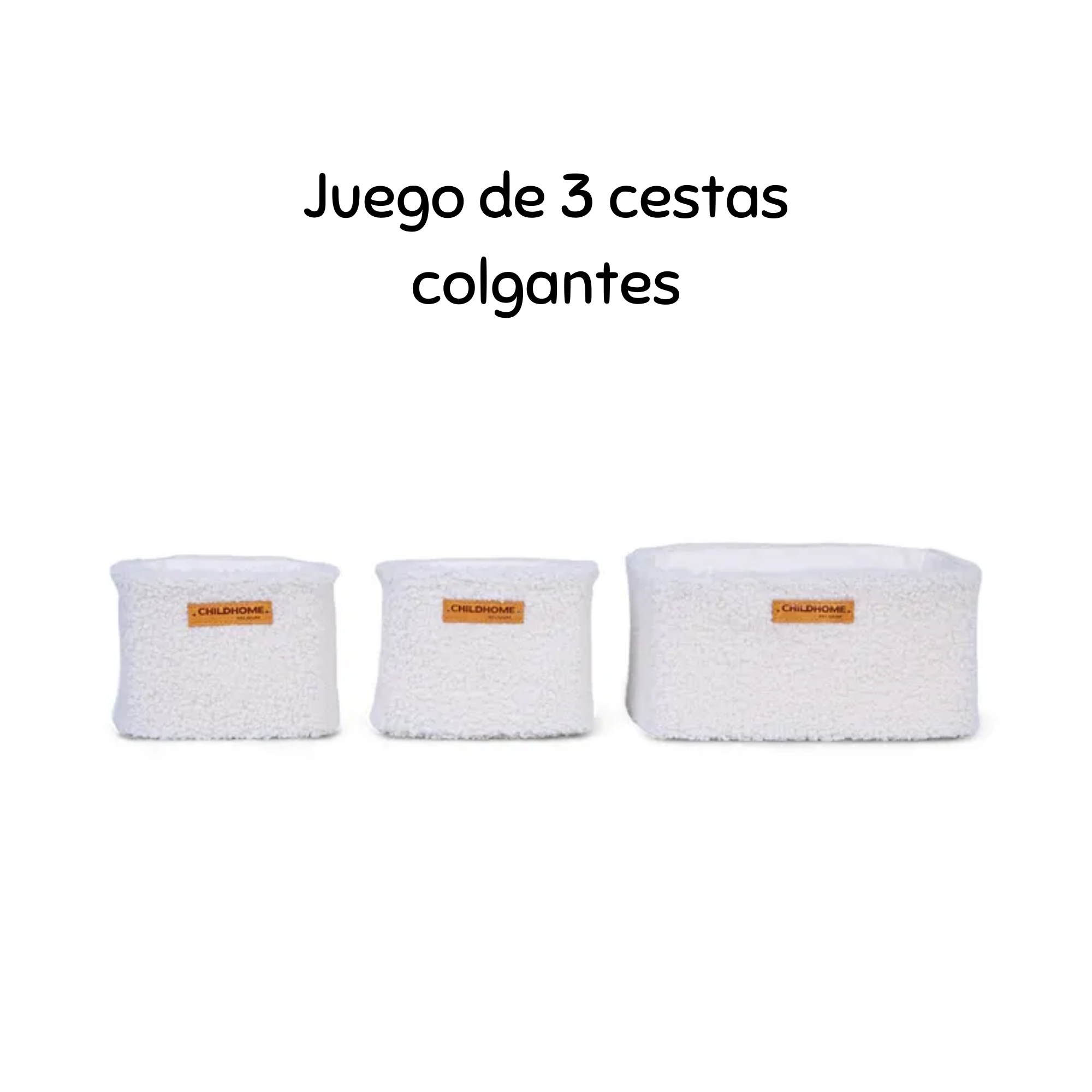 Juego de 3 cestas colgantes de osito crudo - Childhome Juego de 3 cestas colgantes de osito crudo - Childhome
